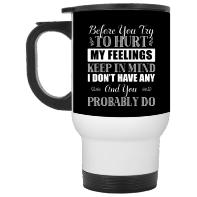 14 oz. White Travel Mug