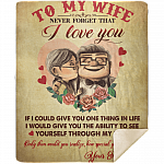 To My Wife Never Forget That I Love You Blanket - New, White, Premium Mink Sherpa Blanket - 50x60