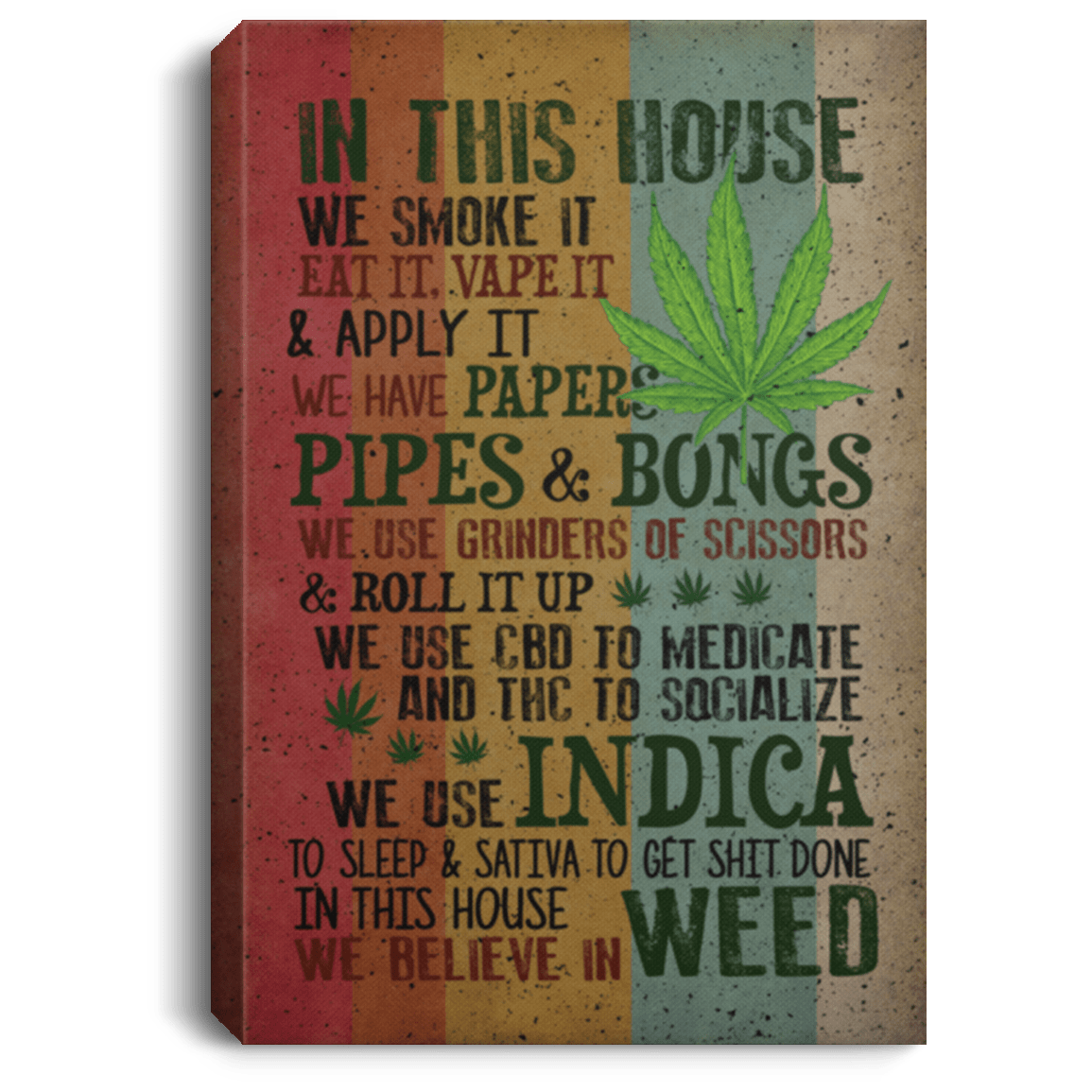 In This House Canvas Poster, White, 0.75'' Framed Canvas
