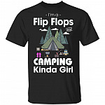 Flip Flop and Camping Kinda Girl Shirt, Black, Unisex T-Shirt