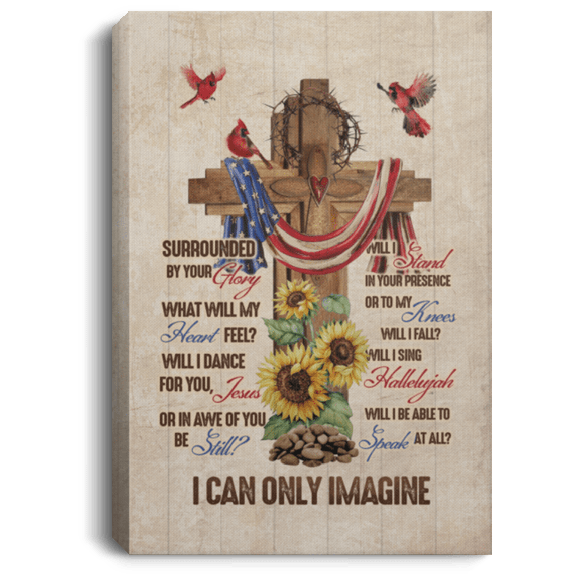 Surrounded by Your Glory Will I Dance For You Framed Canvas Prints - Unframed Poster - Home Decor Wall Art, White, 0.75'' Framed Canvas