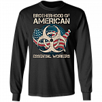 Brotherhood Of American Essential Worker Hoodie-Sweatshirt-Long Sleeve Shirt-Essential Employee 2020 Shirt, Black, Long Sleeve Brotherhood Of American Essential Worker Hoodie-Sweatshirt-Long Sleeve Shirt-Essential Employee 2020 Shirt, Black, Long Sleeve
