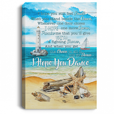 I Hope You Still Feel Small When You Stand Beside the Ocean Gallery Wrapped Framed Canvas Prints - Unframed Poster - Home Decor Wall Art, White, 0.75'' Framed Canvas