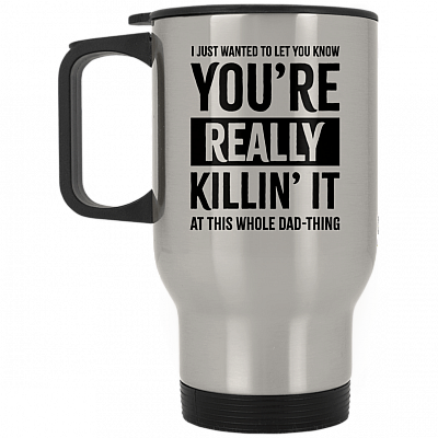 14 oz. Silver Travel Mug