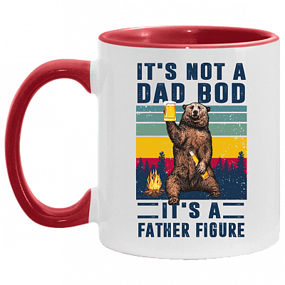 It's Not a Dad Bod It's a Father Figure Father's Day Accent Mug, White/Red, 11 oz. Accent Mug