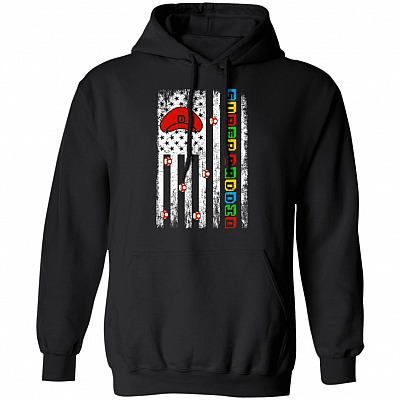 Proud America Dad Hoodie, Black, Hoodie