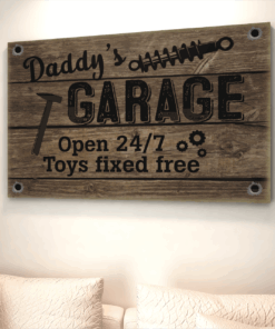 Alternative view of Daddy's Garage Open 24 7 Toys Fixed Free - Funny Papa Gift Framed Canvas - Unframed Poster - Home Decor Wall Art