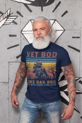 Alternative view of Vet Bod Like Dad Bod But With More Knee Pain Vintage T-Shirt - Funny Veteran Shirt