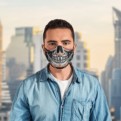Alternative view of Sugar Skull Calavera Men Mexican Bandanas Washable Reusable Custom – Printed Cloth Face Mask Cover
