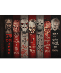 Character Halloween Scary Nun Jason Penny Freddy Chuck-y Framed Canvas - Unframed Poster, White, 0.75'' Framed Canvas