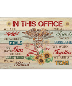 In This Nurse Office We Are Helpful We Achieve Goals We Have Fun We Are A Team Framed Canvas Prints - Unframed Poster, White, 0.75'' Framed Canvas