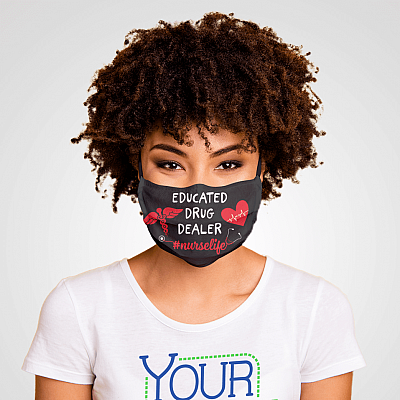 Alternative view of Educated Drug Dealer Nurse Life Washable Reusable Custom – Printed Cloth Face Mask Cover