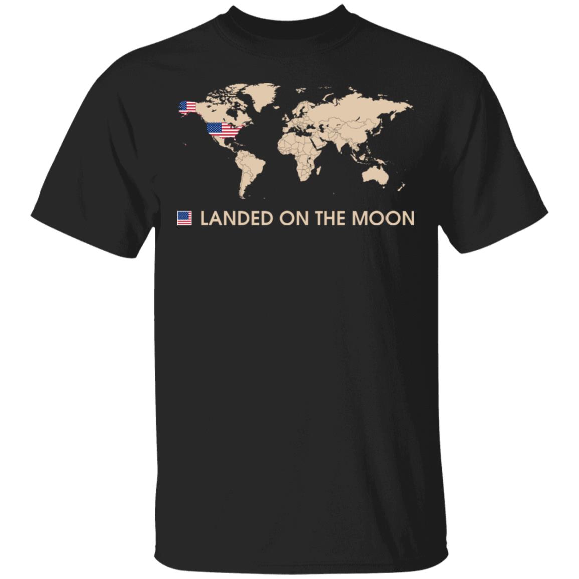 Landed On The Moon T-Shirt - Funny Astronaut American Flag Shirt, Black, Unisex T-Shirt Landed On The Moon T-Shirt - Funny Astronaut American Flag Shirt, Black, Unisex T-Shirt
