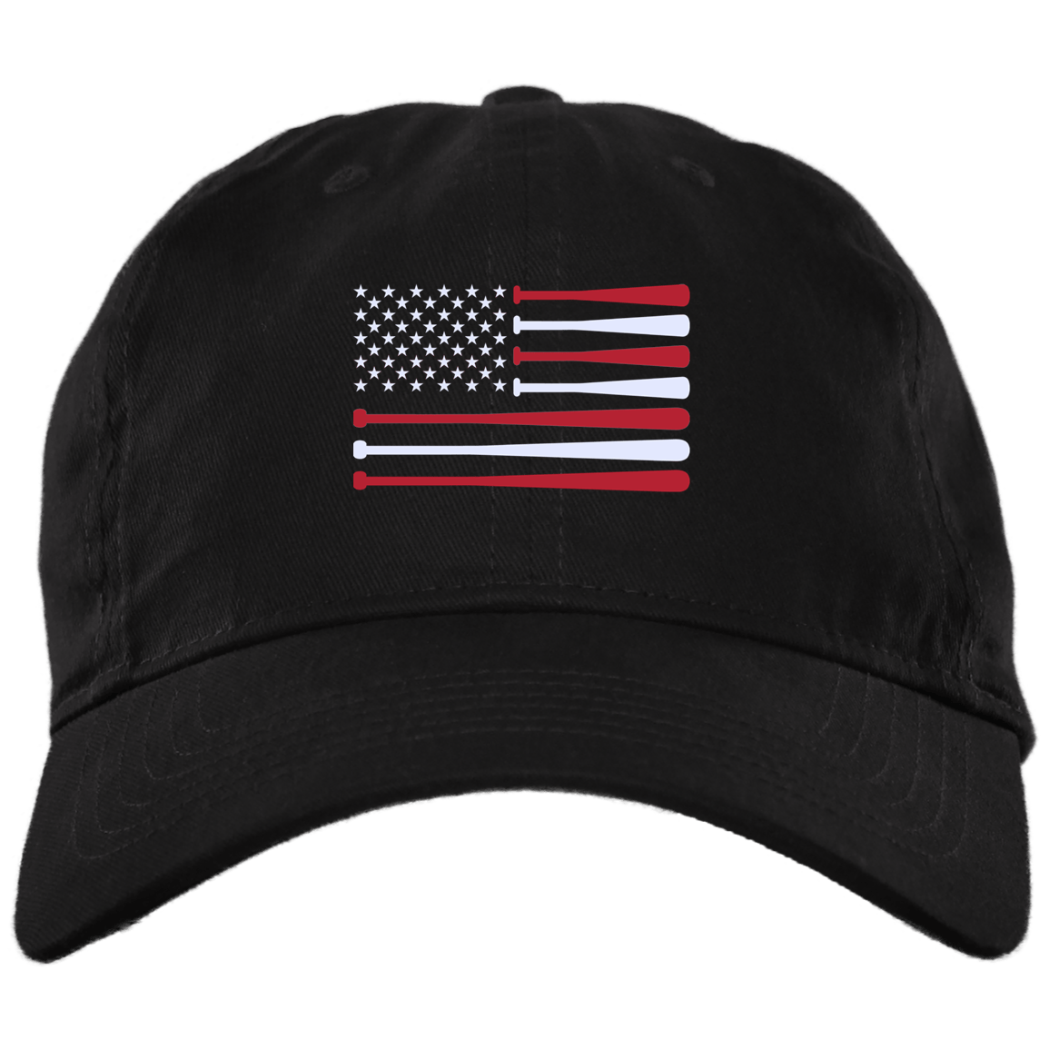 Vintage Baseball Cap - American Flag Hat - Patriotic Trucker Hat - 4th July Baseball Fan Hat, Black, Brushed Twill Dad Cap