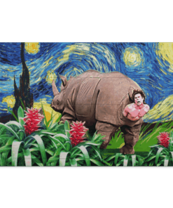 Ace Ventura Rhino Funny Movie Framed Canvas - Unframed Poster, White, 0.75'' Framed Canvas