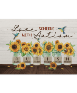 Love Someone With Autism Framed Canvas - Unframed Poster, White, 0.75'' Framed Canvas