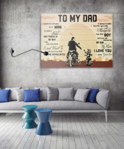 Alternative view of Cruiser Motorbike To My Dad I Know It's Not Easy For A Man To Raise A Child Framed Canvas Prints - Unframed Poster