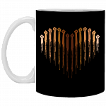 Hands Love With Dark Skin Tone - Black Lives Matter Heart Ceramic Coffee Mug - Beer Stein - Water Bottle, Black, 11 oz. White Mug