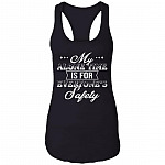 My Alone Time Is For Everyone's Safety Cotton Tank Top Tee - Sarcastic Humor Novelty Ladies Racerback Tank, Black, Ladies Racerback Tank