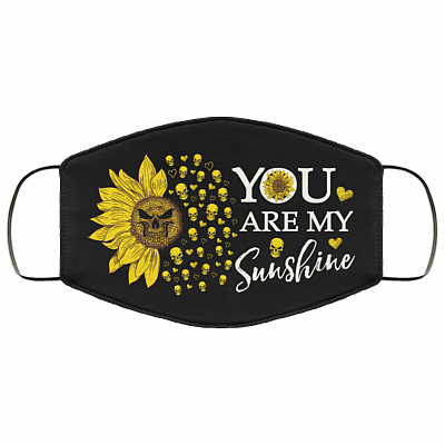 You Are My Sunshine Washable Reusable Custom – Printed Cloth Face Mask Cover, White, Cloth Face Mask