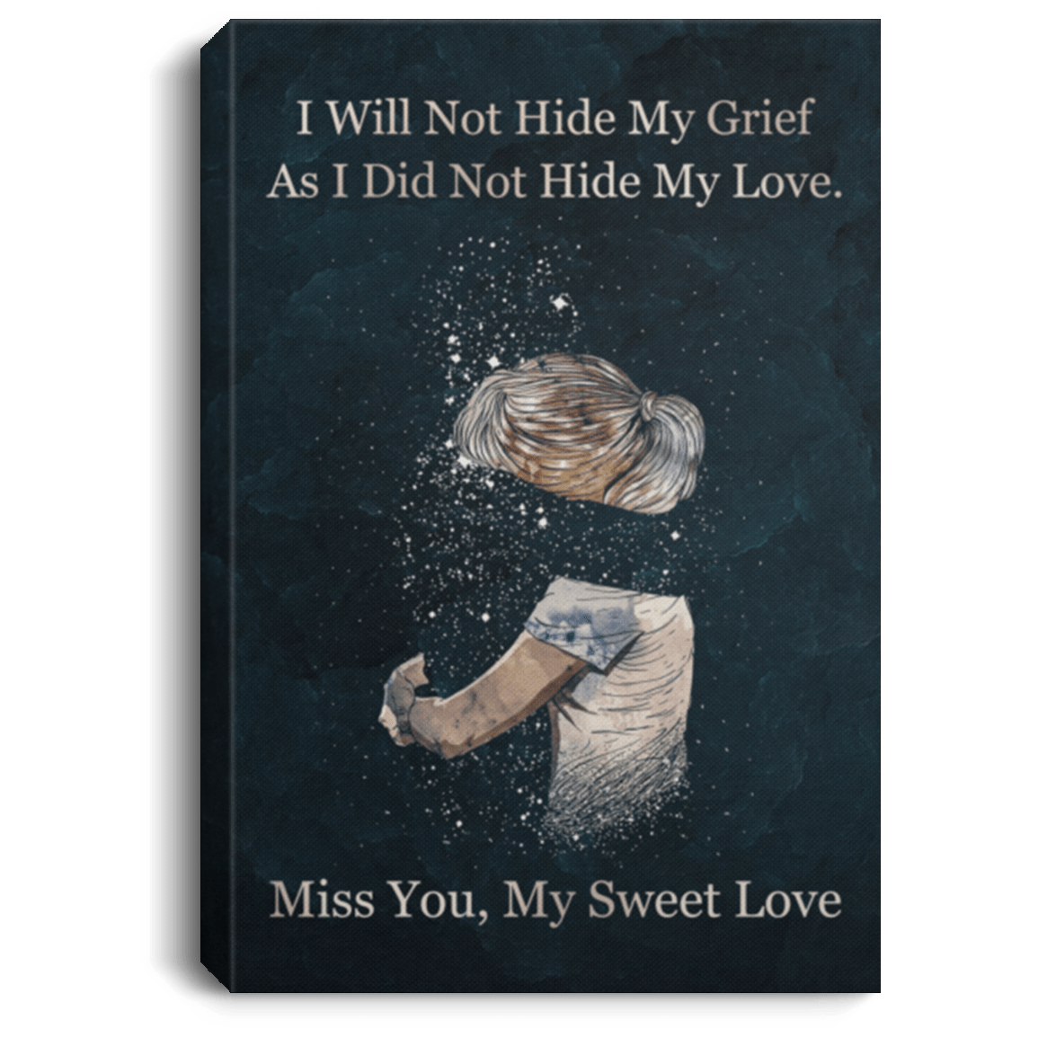 Sympathy Gifts In Loving Memory Gifts - Miss You My Sweet Love Wrapped Framed Canvas Prints - Unframed Poster, White, 0.75'' Framed Canvas
