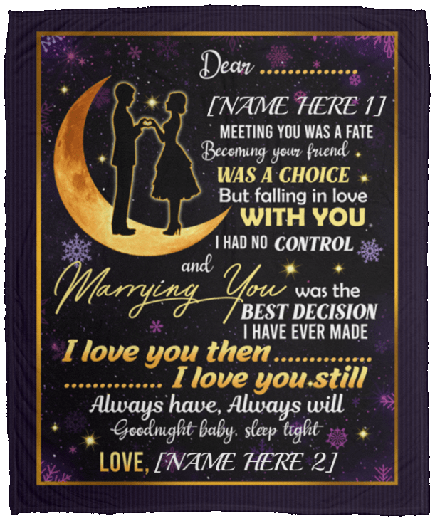 Personalized I Love You And Then I Love You Still Good Night Baby Wedding Anniversary Premium Sherpa Blanket, White, Cozy Plush Fleece Blanket - 50x60