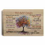 To My Dad From Son Tree Saying Canvas, White, 0.75'' Framed Canvas To My Dad From Son Tree Saying Canvas, White, 0.75'' Framed Canvas