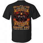 I'm A Grumpy Old Man I Was Born In November I'll Just Shoot You Print On Back T-Shirt - Legends Born In November Back Shirt, Black, Unisex T-Shirt