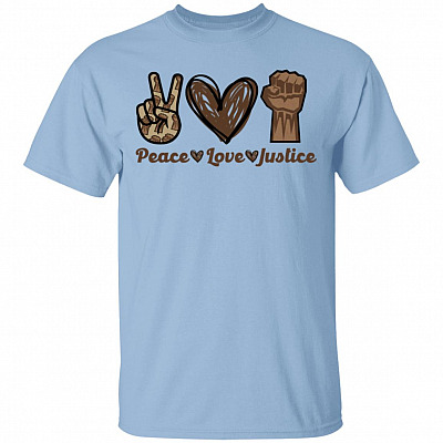 Peace Love Justice - Black Lives-Matter T-Shirt, Light Blue, Unisex T-Shirt