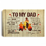 From Son To My Dad It's Not Easy To Raise A Child Dirt Bike Canvas Poster - Father's Day Dirt Bike Wall Art, White, 0.75'' Framed Canvas