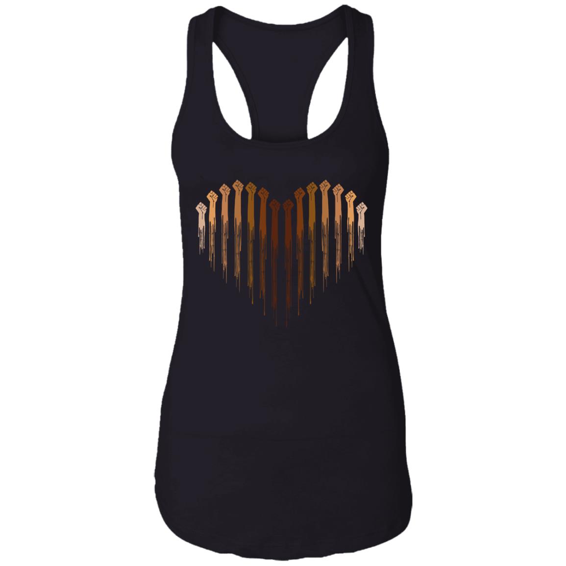 Hands Love with Dark Skin Tone - Black Lives Matter Heart Cotton Tank Top Tee - Ladies Racerback Tank, Black, Ladies Racerback Tank Hands Love with Dark Skin Tone - Black Lives Matter Heart Cotton Tank Top Tee - Ladies Racerback Tank, Black, Ladies Racerback Tank