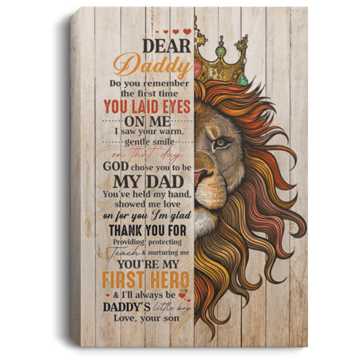 Dear Daddy I Saw Your Warm Gentle Smile Gift For Dad From Son Gallery Wrapped Framed Canvas Prints, White, 0.75'' Framed Canvas Dear Daddy I Saw Your Warm Gentle Smile Gift For Dad From Son Gallery Wrapped Framed Canvas Prints, White, 0.75'' Framed Canvas