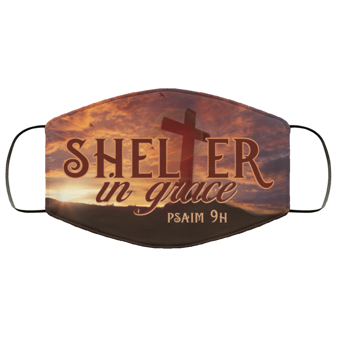 Shelter In Grace Psalm 91 1 Washable Reusable Custom – Printed Cloth Face Mask Cover, White, Cloth Face Mask