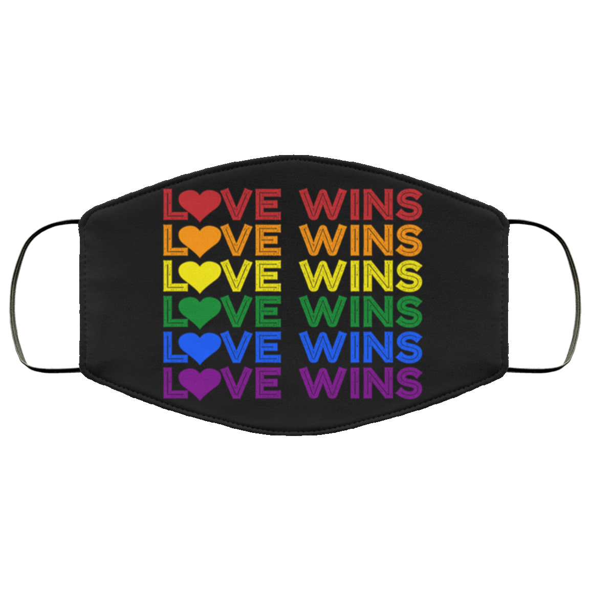 Love Wins Vintage Gay Pride Washable Reusable Custom – Printed Cloth Face Mask Cover, White, Cloth Face Mask