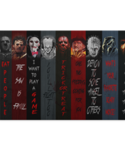 Horror Character Halloween Framed Canvas Print - Unframed Poster, White, 0.75'' Framed Canvas