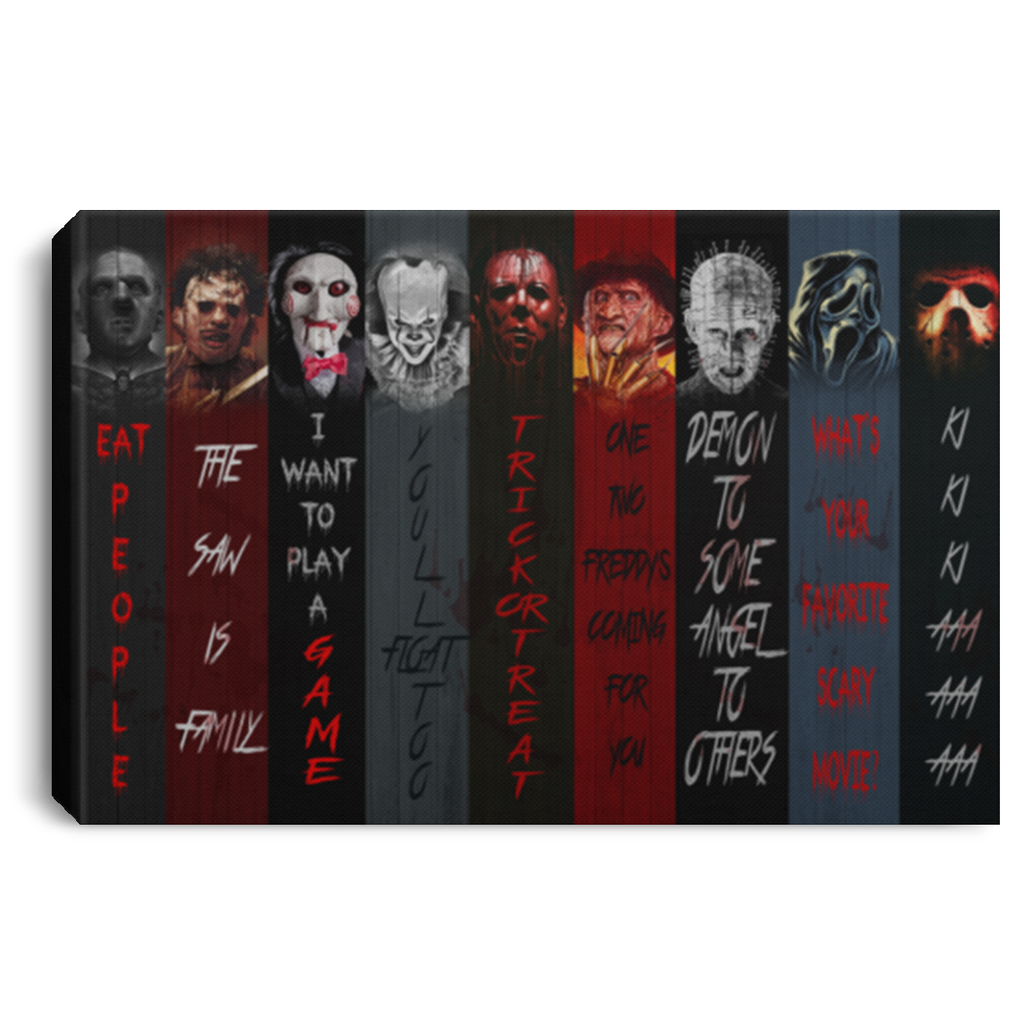 Horror Movie Wall Art | Horror Movie Character Halloween Framed Canvas