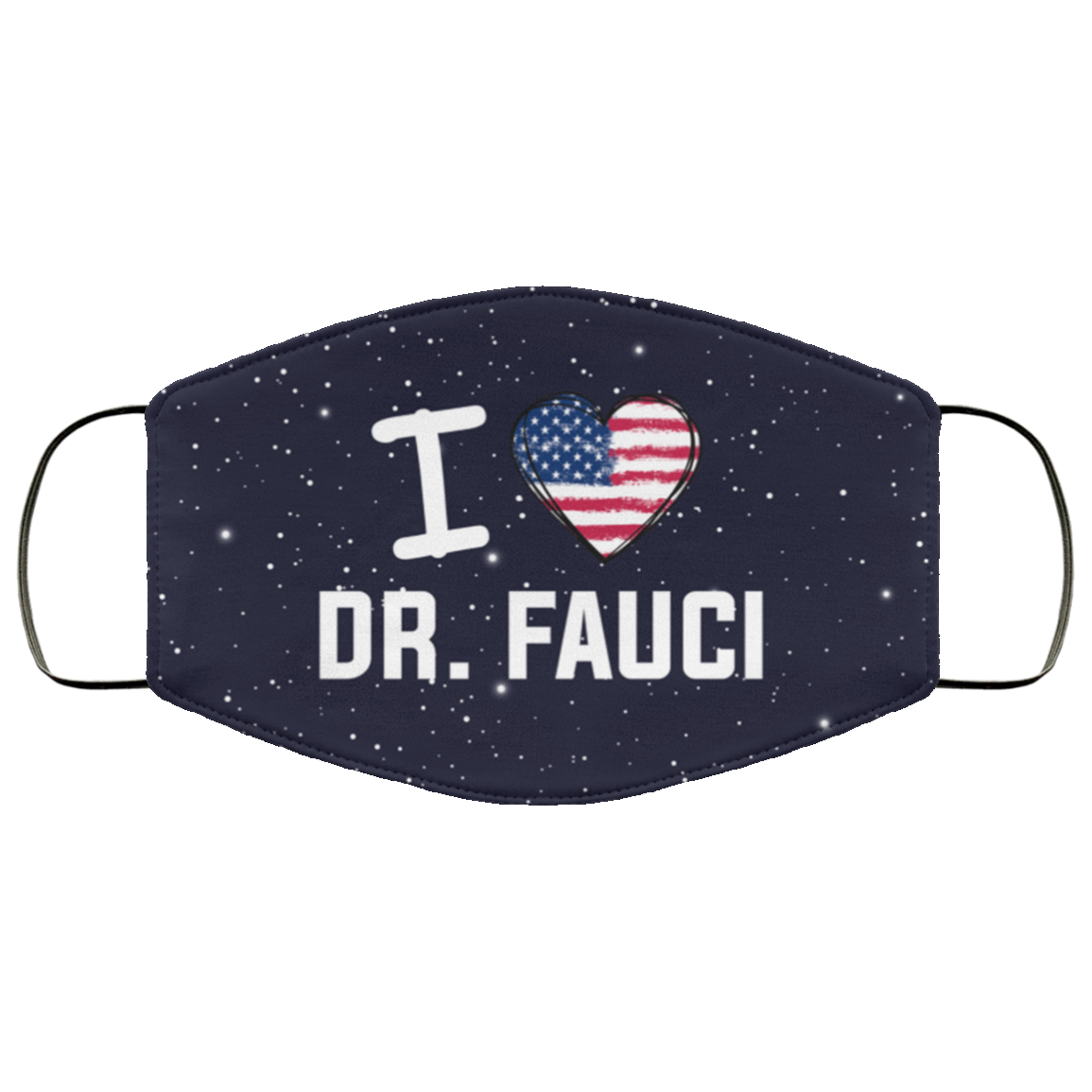 I Love Dr. Fauci American Flag Washable Reusable Custom – Printed Cloth Face Mask Cover, White, Cloth Face Mask