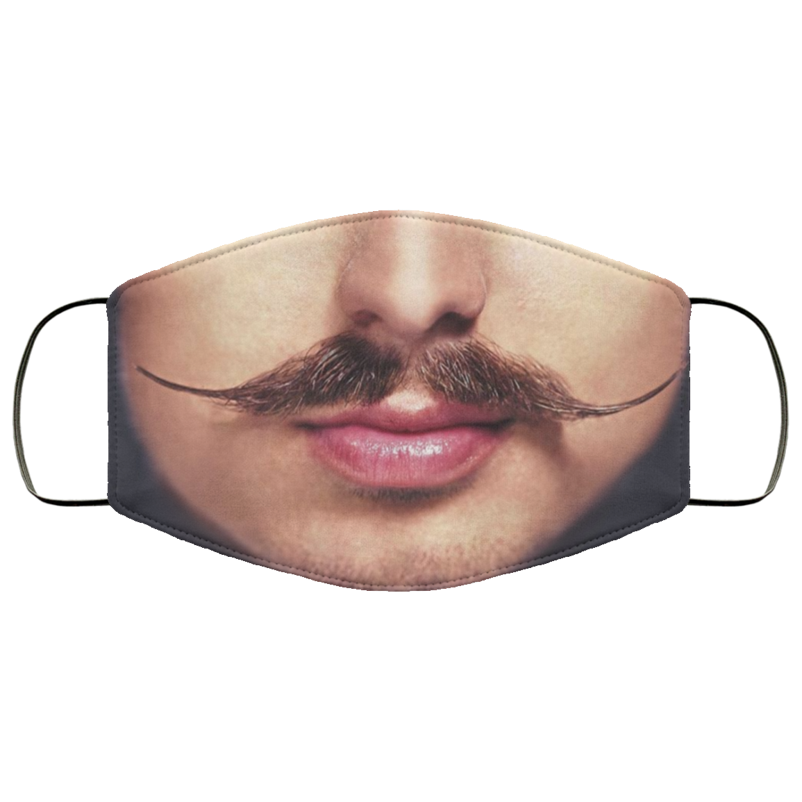 Man With Moustache - funny Face Mask - Washable Reusable Custom – Printed Cloth Face Mask Cover, White, Cloth Face Mask