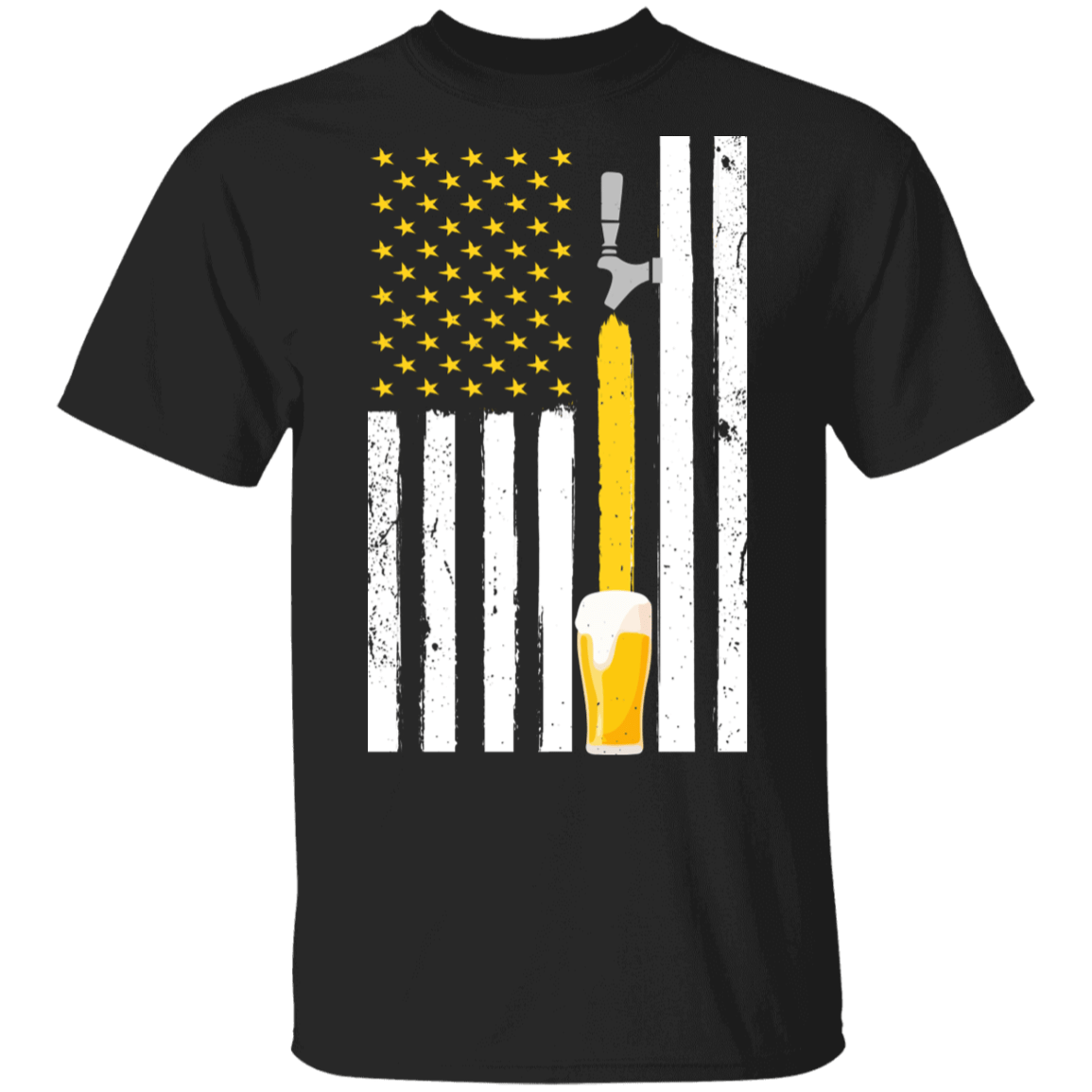 Craft Beer Shirt - American Flag T-Shirt - Beer Lover Shirt - Beer Drinker Shirt - Funny 4th Of July T-shirt, Black, Unisex T-Shirt