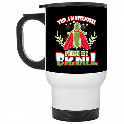 14 oz. White Travel Mug