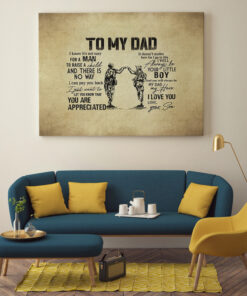 Alternative view of From Son To My Dad It's Not Easy To Raise A Child Army Solider Canvas Poster - Father's Day Military Wall Art