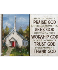 Happy Moments Praise God Every Moments Thank God Framed Canvas Prints - Unframed Poster, White, 0.75'' Framed Canvas