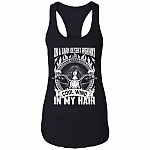 On a Dark Desert Highway Cool Wind in My Hair Tank Top Tee - Ladies Racerback Tank - Motor Shirt for Women, Black, Ladies Racerback Tank