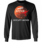 Spacex Occupy Mars Explore Hoodie Sweatshirt - Gift For Mars Space Orbit Astronaut Fan T-Shirt, Black, Long Sleeve Spacex Occupy Mars Explore Hoodie Sweatshirt - Gift For Mars Space Orbit Astronaut Fan T-Shirt, Black, Long Sleeve