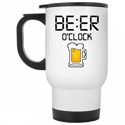 14 oz. White Travel Mug