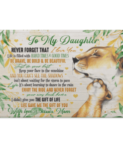 Mom To Daughter Never Forget That I Love You Life Filled With Hard Times Framed Canvas Prints - Unframed Poster, White, 0.75'' Framed Canvas
