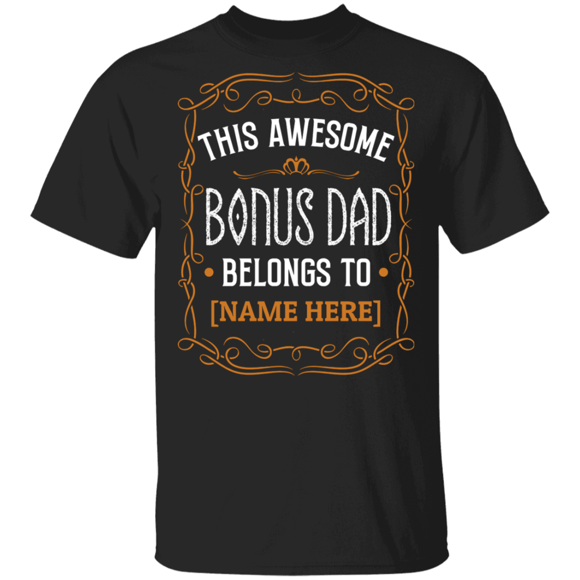 Personalized This Awesome Bonus Dad Belongs To Vintage Father's Day Gifts T-shirt, Black, Unisex T-Shirt