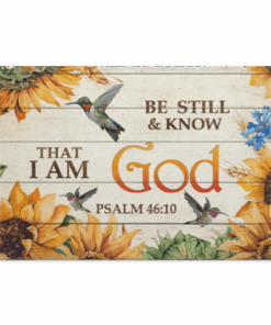 Be Still and Know That I Am God Psalm 46:10 Humming Bird Framed Canvas - Unframed Poster - Home Decor Wall Art, White, 0.75'' Framed Canvas