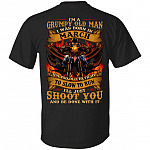 I'm A Grumpy Old Man I Was Born In March I'll Just Shoot You Print On Back T-Shirt - Legends Born In March Back Shirt, Black, Unisex T-Shirt