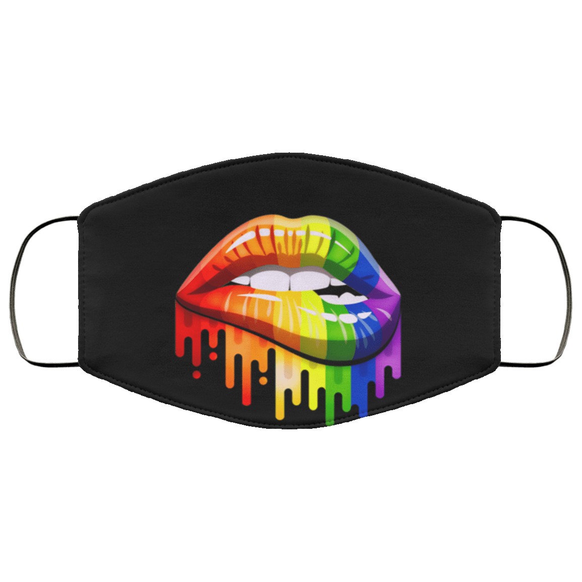 LGBT Flag Lips Washable Reusable Custom – Printed Cloth Face Mask Cover, Black, Cloth Face Mask